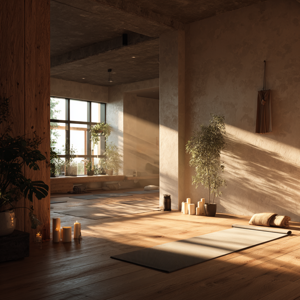 Практика йоги на заході сонця